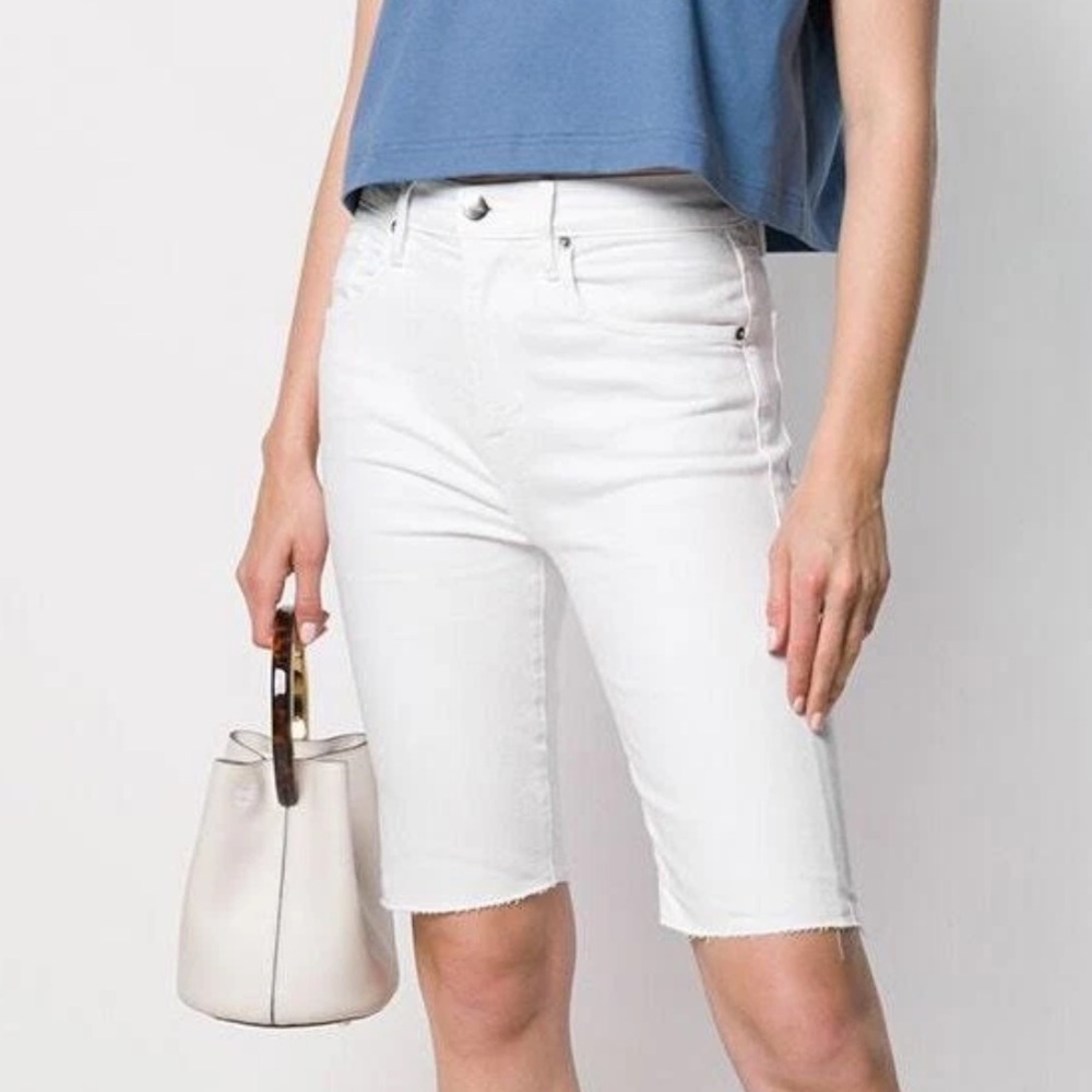 Frame Denim White Skinny Knee-Length Jeans